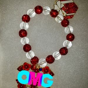 Bling Charm Beaded Bracelet stretched logo